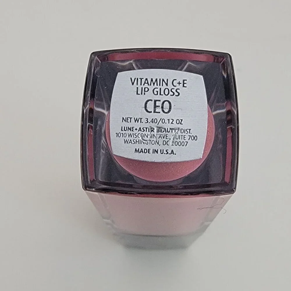 Lune + Aster CEO Lipgloss Vitamin C and Vitamin E Red Pink Gloss NEW